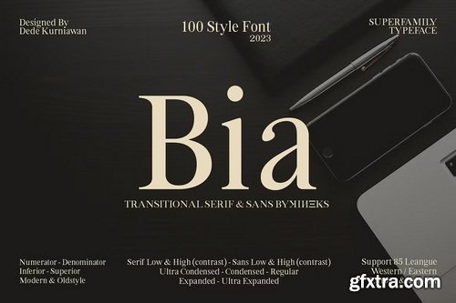CreativeMarket - Bia Transitional Serif & Sans