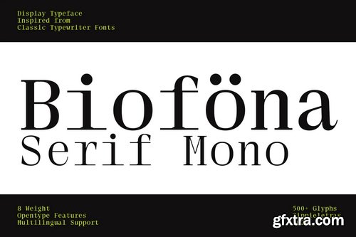Biofona Mono Serif Typewriter Brand Identity