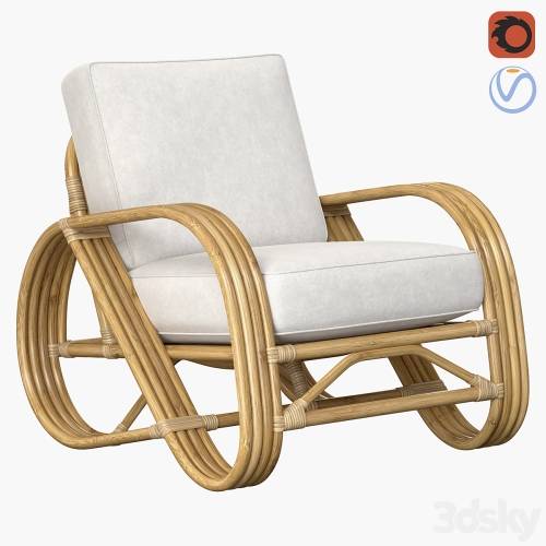 '3dsky Pro - Pretzel Rattan Armchair Standard Lincoln Brooks'