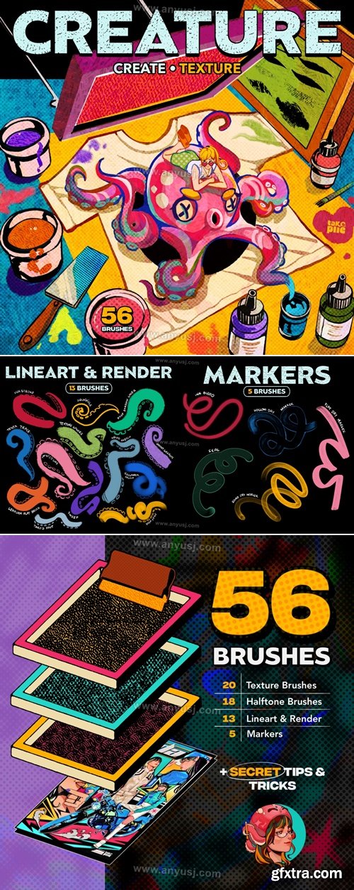 CREATURE: Create Texture Collection - Brushes for Procreate