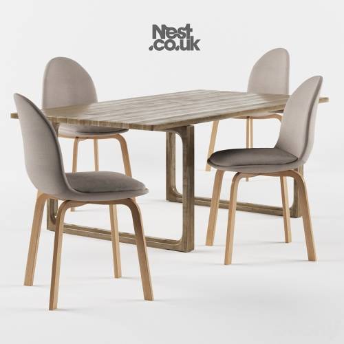 '3dsky Pro - Fritz Hansen Sammen Chair and the table'