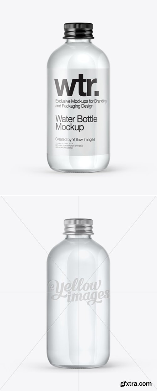 YellowImages - Clear Glass Water Bottle Mockup 14018