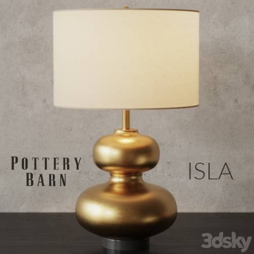 '3dsky Pro - Pottery Barn ISLA CURVY Brass Table Lamp'