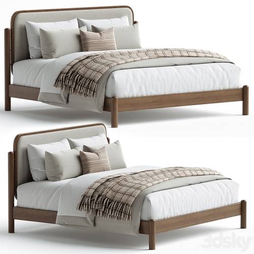 '3dsky Pro - Caroline Smoked Oak Bed BurceDecor'