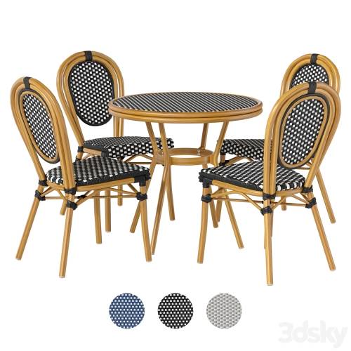 '3dsky Pro - French-style furniture set for outdoor cafe garden patio'