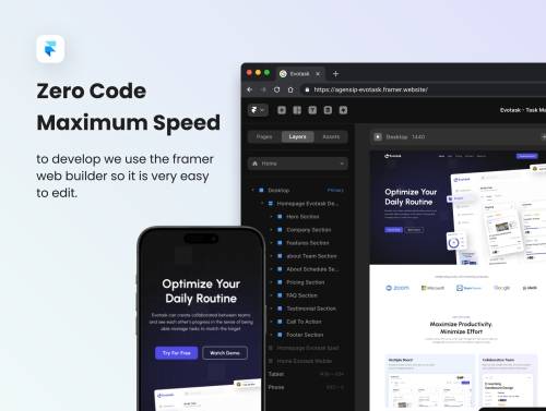 'Evotask - Task Manager Landing Page'