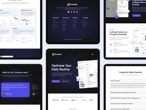 'Evotask - Task Manager Landing Page'