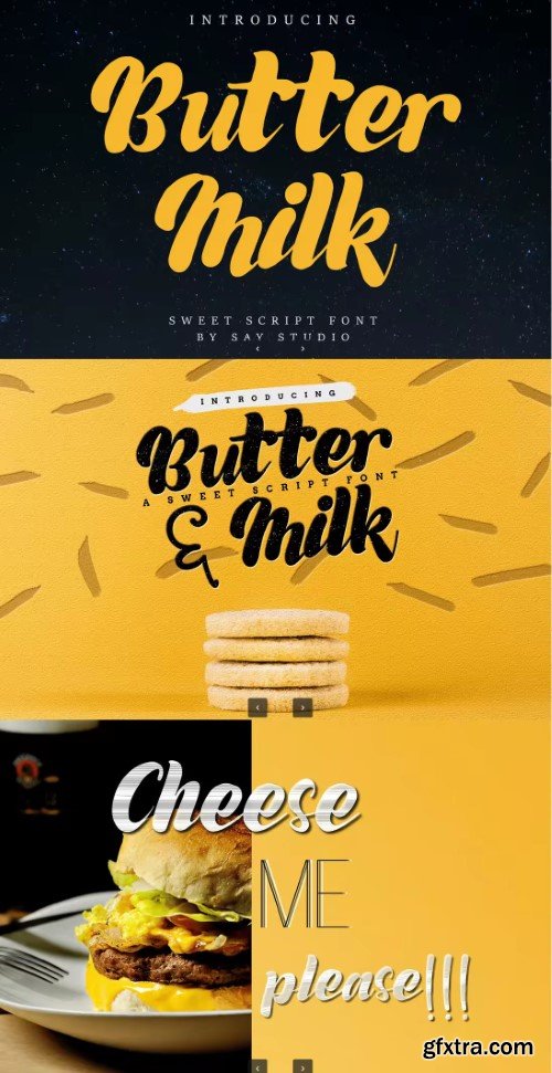 Butter Milk - Sweet Script Font