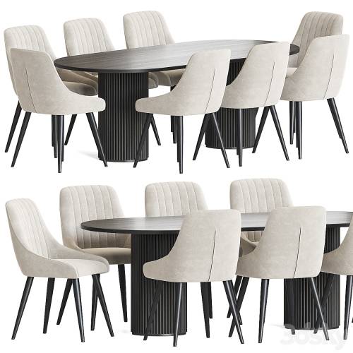 '3dsky Pro - Chipman Chair Campbell Table Dining Set'