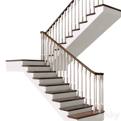 '3dsky Pro - Staircase in classic style.Classic Modern interior stair'