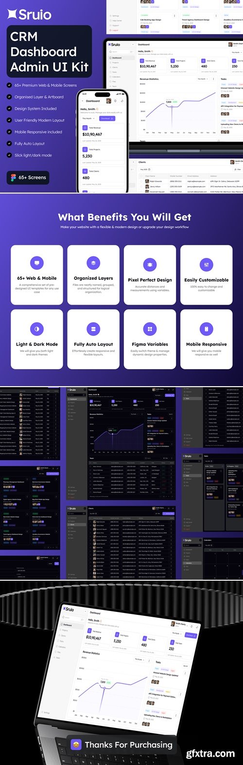 Sruio - CRM Dashboard Admin UI Kit