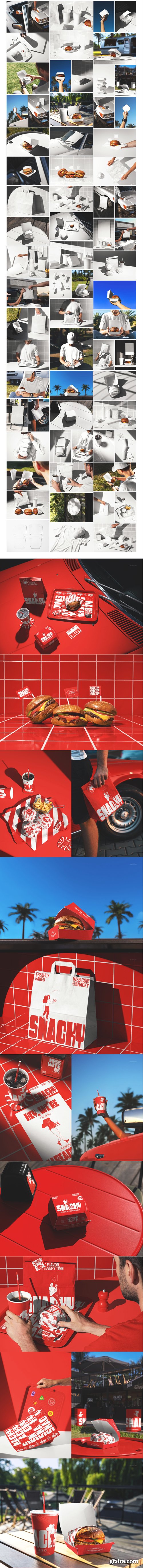 Creatsy - The Ultimate Fast Food Restaurant &amp; Burger Branding Mockup Bundle - 1353390421