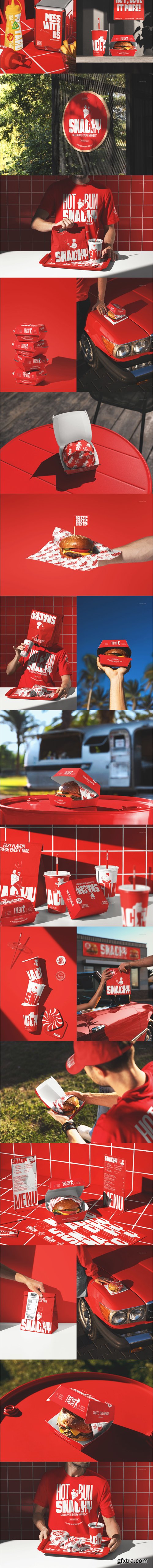 Creatsy - The Ultimate Fast Food Restaurant &amp; Burger Branding Mockup Bundle - 1353390421