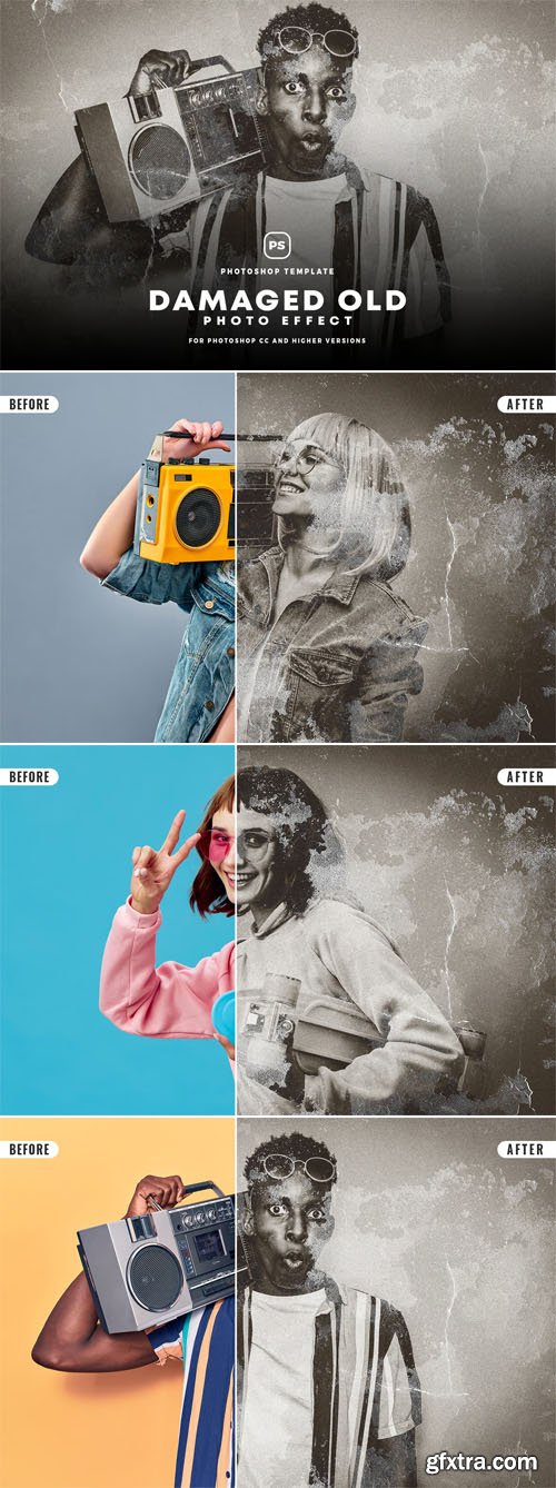 Damaged Old Photo Effectfor Photoshop