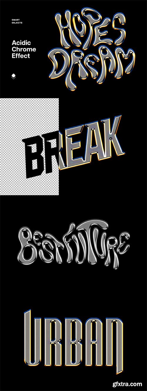 Acidic Chrome Text Effect for Photoshop