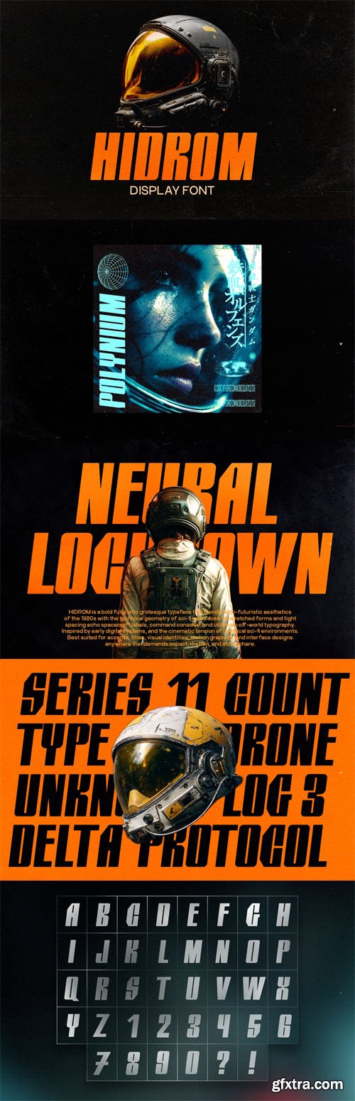 HIDROM - Bold Futuristic Grotesque Display Typeface