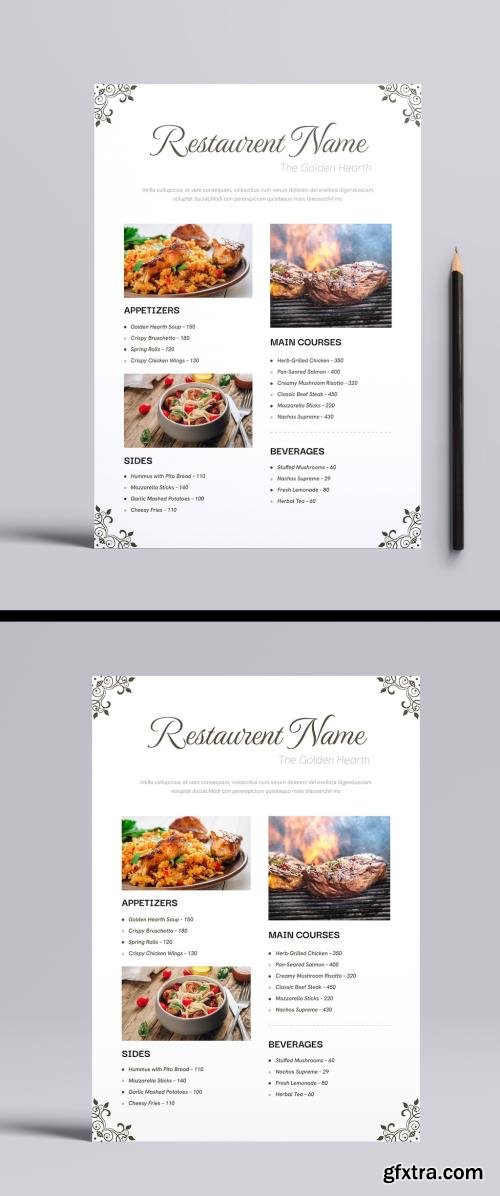 Modern Food Menu Flyer Design for Restaurants and Cafes 1668007236
