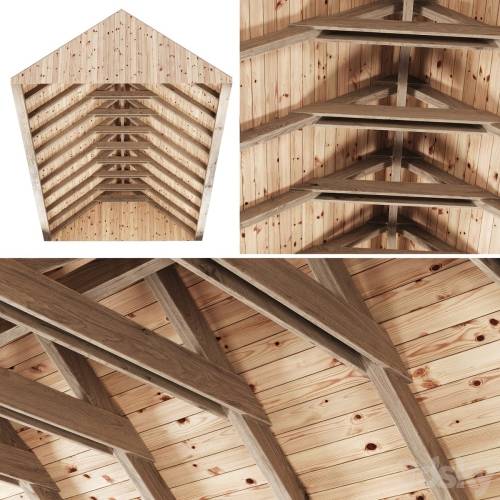 '3dsky Pro - Wooden Ceiling V11 / Wooden Ceiling with Beams'
