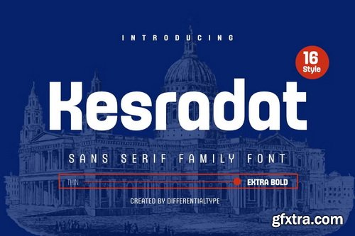 CreativeMarket - Kesradat Sans Serif Family - 16 Font