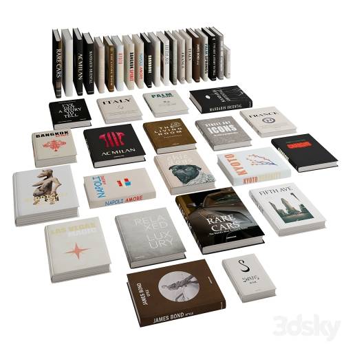 '3dsky Pro - Book Collection 02-Assoulin Coffee Table Books'