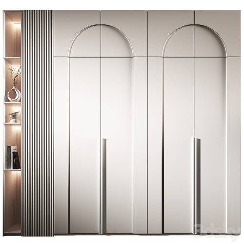 '3dsky Pro - Cabinet furniture. Minimal White Modern Wardrobe set 6'