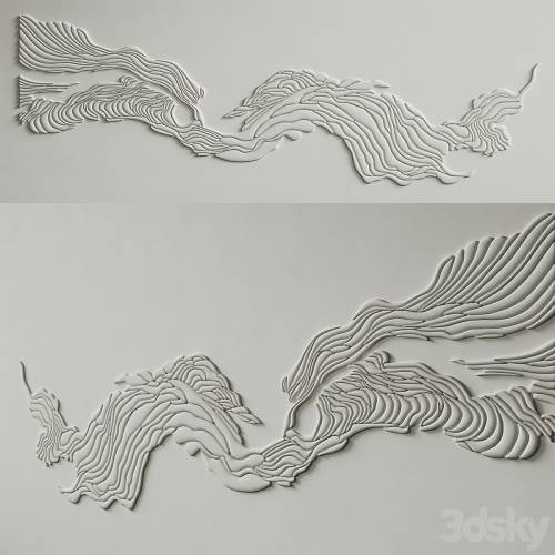 '3dsky Pro - Abstract composition Plaster panel'