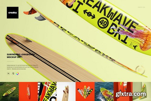 Creatsy - Surfboard Longboard Mockup Set - 1405753685