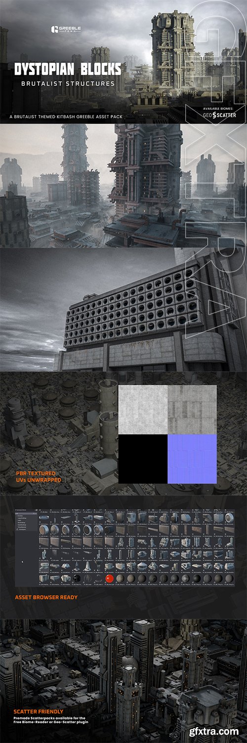 Superhivemarket - Dystopian Blocks - Brutalist Structures Kitbash Buildings Superhivemarket - Dystopian Blocks - Brutalist Structures Kitbash Buildings