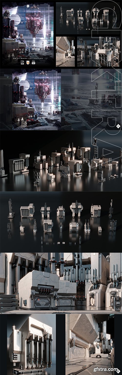 Superhivemarket - Space Base - Sci Fi Modules, Buildings & Environment Assets 3D Kitbash Pack Superhivemarket - Space Base - Sci Fi Modules, Buildings & Environment Assets 3D Kitbash Pack