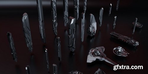 Superhivemarket - Epic Sci-Fi - Hard Surface Sci Fi Buildings &amp; Environment Assets 3D Kitbash Pack