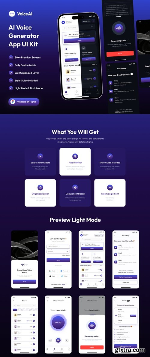 VoiceQu - AI Voice Generator Mobile App UI Kit