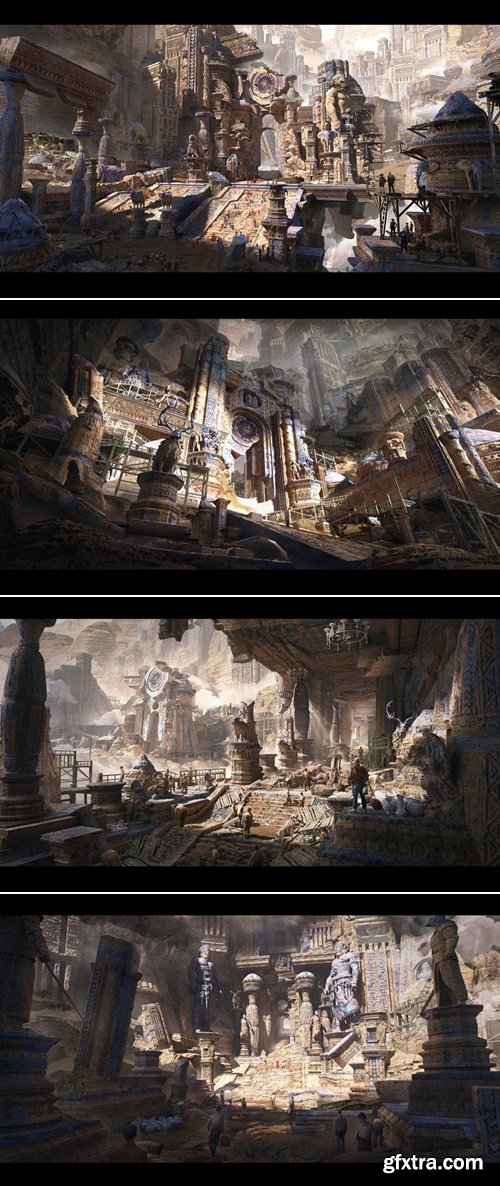 Artstation - Wen Jin - Magnificent Temple Ruins (explore)