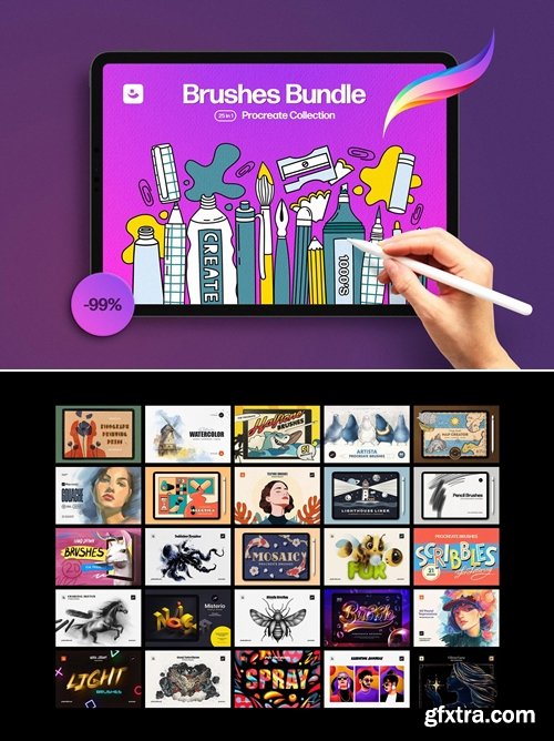 Pixelbuddha - 25-in-1 Procreate Brushes Bundle 5819