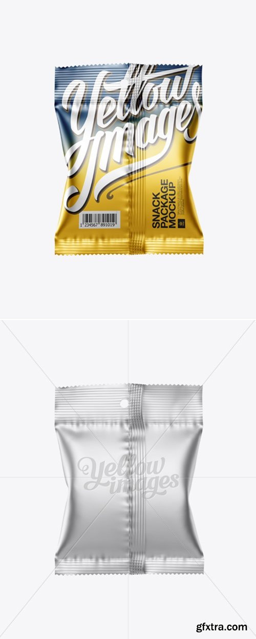 YellowImages - Matte Metallic Snack Package Mockup - Back View 12726