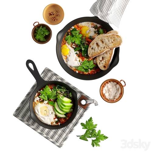 '3dsky Pro - Shakshuka with Spinach and Harissa'