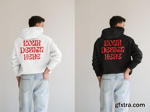 Mockup Of Man Wearing Customizable Hooded Top, Back 1681005526