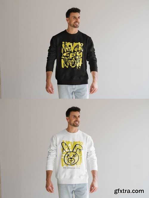 Mockup Of Man Wearing Customizable Sweatshirt In Studio 1681000566