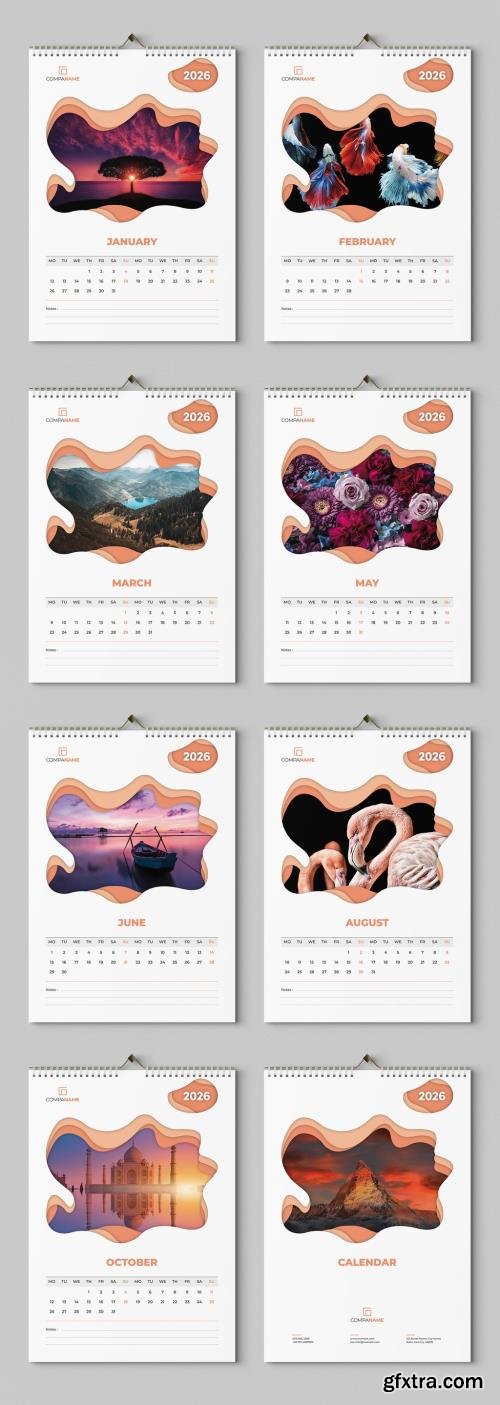 Wall Calendar Layout with Abstract Cutout for Images Placeholder 1705634421 Wall Calendar Layout with Abstract Cutout for Images Placeholder 1705634421