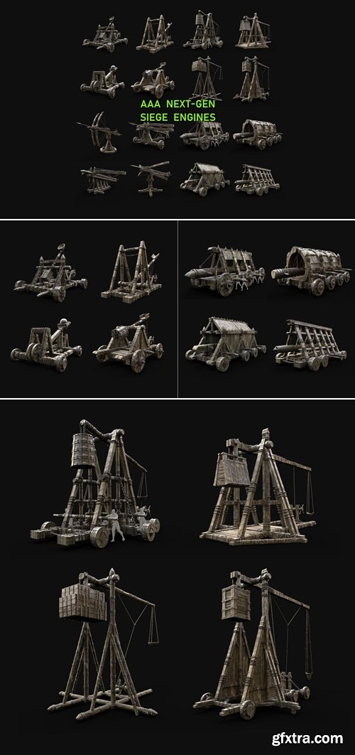 Artstation - Siege Engine War Machines Construction Builder Collection Pack