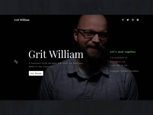 'Grit - Portfolio/CV/Resume HTML Template' 'Grit - Portfolio/CV/Resume HTML Template'