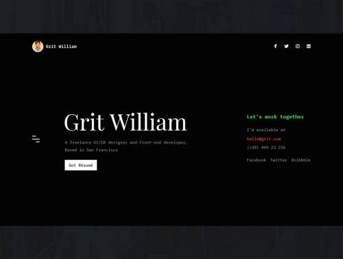 'Grit - Portfolio/CV/Resume HTML Template' 'Grit - Portfolio/CV/Resume HTML Template'