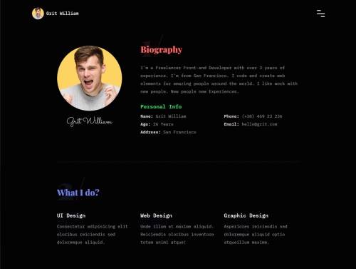 'Grit - Portfolio/CV/Resume HTML Template' 'Grit - Portfolio/CV/Resume HTML Template'