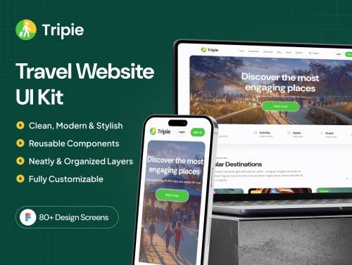'Tripie - Travel Website UI Kit' 'Tripie - Travel Website UI Kit'