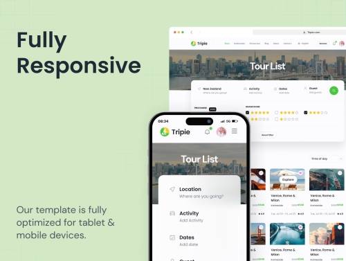 'Tripie - Travel Website UI Kit'