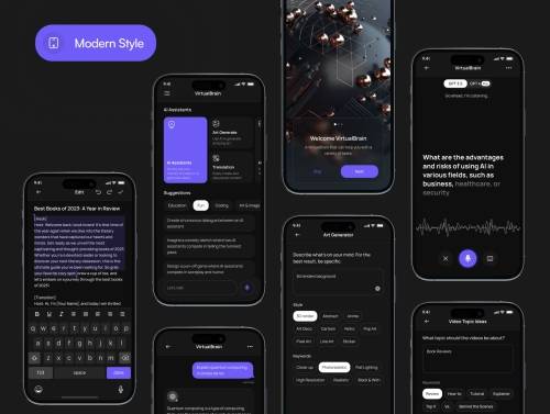 'Virtual Brain | AI Chatbot App UI Kit'