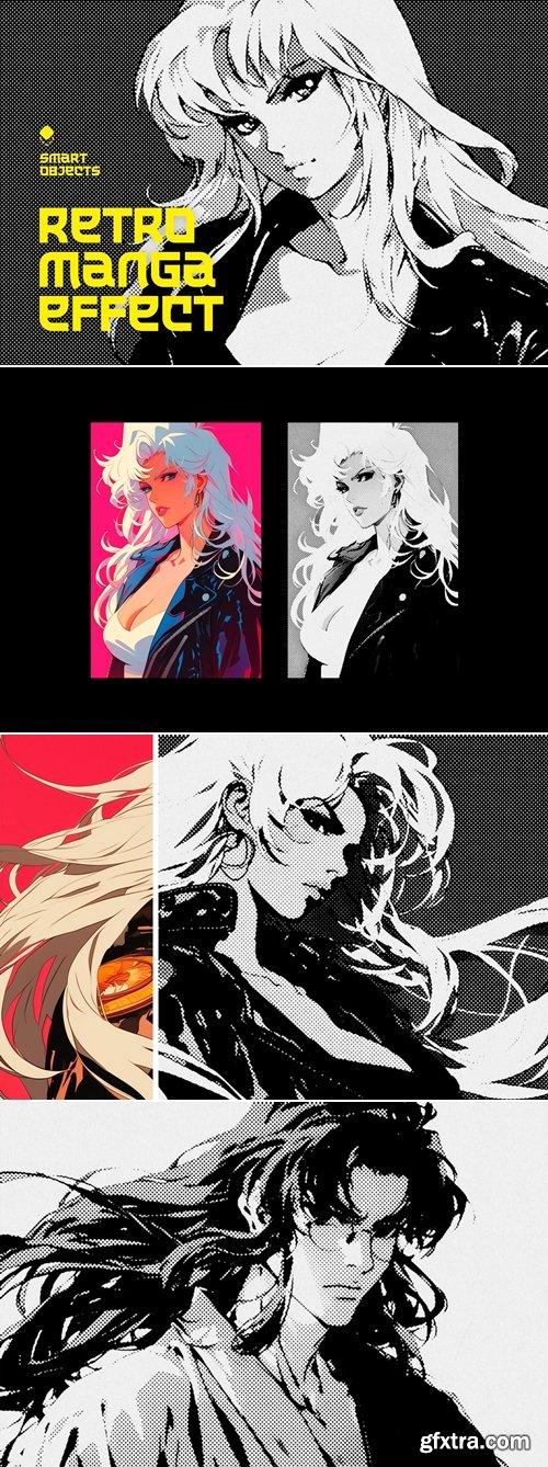 CreativeMarket - Retro Manga Design Effect 291831923