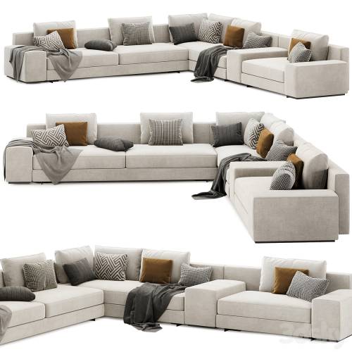'3dsky Pro - Daniels modular sofa set 02 by Minotti italia'