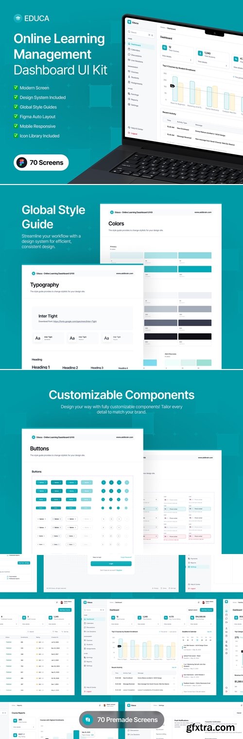 Educa - Online Learning Management Dashboard UI Kit