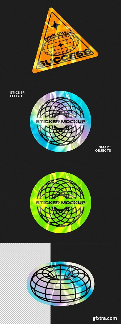 CreativeMarket - Plastic Sticker Mockup 291839083