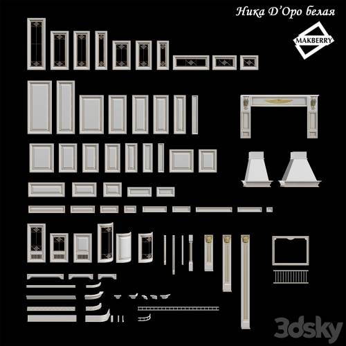 '3dsky Pro - Kitchen Nick D'Oro White. Lineup elements collection.'